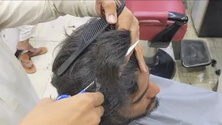 ASMR BARBAR/ Classic Men's Hair transformation with scissors