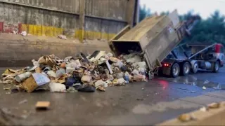 Garbage Trucks dumping Non Stop at this Transfer Station! Ppl Throw away a lot of Crap!