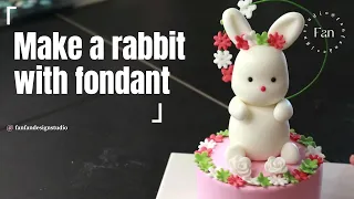 make a rabbit with fondant / air clay art  tutorial for beginners