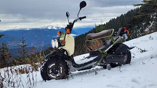 Riding My Brand New Honda Ruckus. Slow In The Snow