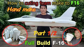 Build F-16 edf jet 90 Part 1/2  มาชมการสร้างเครื่องบินเอฟ 16 กันเถอะ