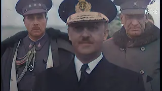General Franco In Barcelona (1939, AI Enhanced)