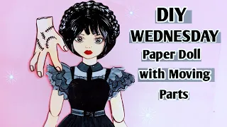 How to Draw Wednesday Addams | Netflix/HOW TO MAKE PAPER DOLL Set/ Playing with handmade paper doll