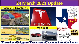 Tesla Gigafactory Texas 24 March 2021 Cyber Truck & Model Y Factory Construction Update (07:45AM)