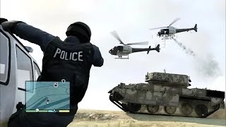 GTA V 5 Star Police Chase : Tank Rampage