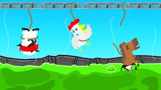 The most unforgiving level in Ultimate Chicken Horse...
