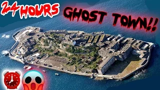 (SATANIC) 24 HOUR OVERNIGHT CHALLENGE // ABANDONED GHOST TOWN! REAL HAUNTED GHOST TOWN ⏰