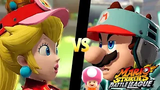 Mario Strikers Battle League Team Peach vs Team Mario in Urban Rooftop