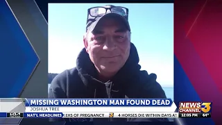 Missing Washington man found dead near Joshua Tree
