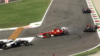 F1 GP Italy - Monza - Vettel Alonso Battle and Webber Massa accident