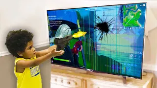 KID SHOOTS TV after dad turns wifi off.. (Fortnite)