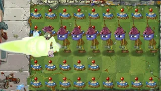 PvZ 2 Challenge - 100 Plant Max Level Vs 8 Custom Castlehead Zombie 50000 HP