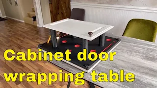 Cabinet door wrapping table Oct 20th 2020 Rmwraps.com