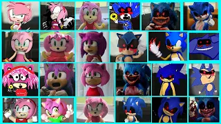 Sonic The Hedgehog Movie - Amy x vs Sonic EXE Uh Meow All Designs Mega Compilation