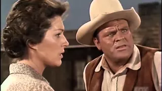 Majel Barrett and James Doohan in BONANZA (1962)