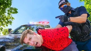 I'm ARRESTED & Trapped Inside! Spy Ninjas Team Up w/ Cops to Sneak Out Escaping Prison in Real Life