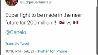 Edgar Berlanga wants Canelo in the near future | esnews boxing