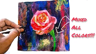 How to paint Rose/Acrylic Rose Painting For Beginners