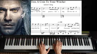 Toss A Coin To Your Witcher - The Witcher | Piano Tutorial (with Sheet Music)