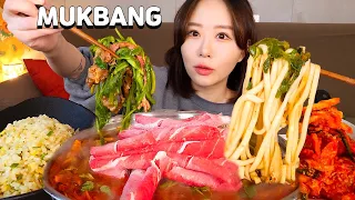 MUKBANGㅣASMR 내 최애 등촌샤브칼국수❣️ 직접 담근 매운 겉절이, 칼국수, 계란볶음밥 먹방⭐️ Shabu-Shabu,Kimchi,Fried rice,Kalguksu⭐️