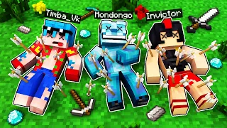 MINECRAFT pero: LLUEVEN FLECHAS DEL CIELO CON LOS COMPAS 😨 TIMBA VK INVICTOR RIUSPLAY Y MONDONGO