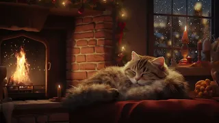 Fireside Piano Magic and Snowflake Whispers | Elegantly Relaxing Music, Crisp Snow Sounds