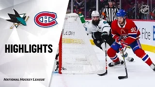 NHL Highlights | Sharks @ Canadiens 10/24/19