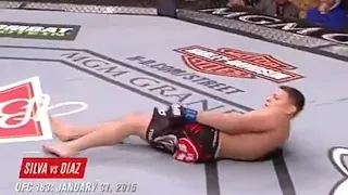 Nick Diaz lays down in the Octagon vs Addison Silva😂