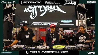 DJ QBERT performing LIVE at NAMM Show 2022 at the JetPackBags / Beat Junkies Booth along w/ DJ Babu