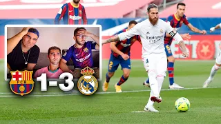 HINCHAS CULÉS REACCIONAN al BARÇA 1-3 REAL MADRID... EL CLÁSICO!!