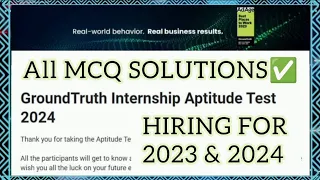 Groundtruth Hiring Software Engineers No Eligibility Criteria|Batches 2023&2024 Intern Challenge#mcq