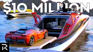 The $10 Million Dollar Mega Yacht With A Ferrari Garage
