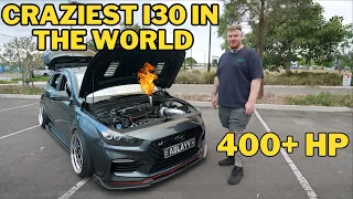 World's First Hyundai i30N FULLY CUSTOM Waste Gate out the Hood, Side-winded turbo, 400+ HP