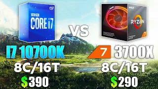 Core i7 10700K vs Ryzen 7 3700X Test in 10 Games