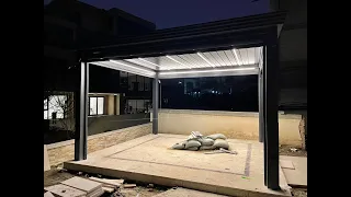 electric aluminum pergola installation video