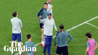 Maurizio Sarri storms out of Chelsea's final Europa League training session