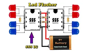 Top 4 Electronic Project Using 555 IC BC547 Rgb Led's 12v battery & More Eletronic Components