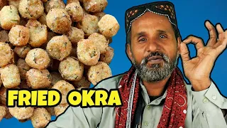 Tribal People Try Fried Okra
