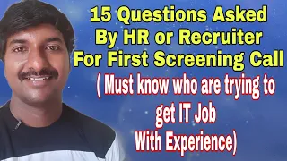 HR Interview Questions Asked in the Initial Screening Call For Experienced