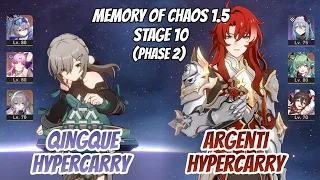 Qingque Hypercarry & Argenti Hypercarry Memory of Chaos Stage 10 (3 Stars) | Honkai Star Rail