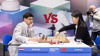 Ju Wenjun (2549) vs Anish Giri (2749) || Tata Steel Masters 2024 - R1