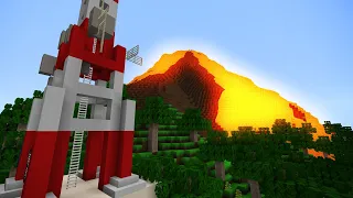 MOUNT SIBO IS ERUPTING! Jurassic World Minecraft DLC Gameplay