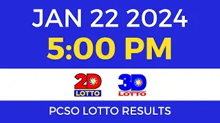 Lotto Result January 22 2024 5pm Swertres Ez2 PCSO