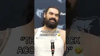 Steven Adams was loving the reporter's accent 😂