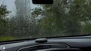 The sound of rain in the car with heavy rain Forget about insomnia and sleep immediately ASMR