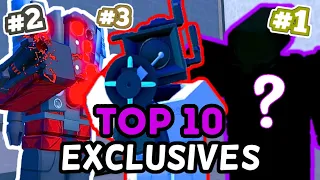 Top 10 STRONGEST EXCLUSIVES In Toilet Tower Defense!!