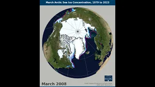 March Arctic Sea Ice Concentration 1979 to 2023