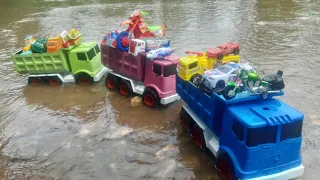 truk tronton menemukan mainan di sungai,motor cross,damkar,mobil patroli,truk tangki,slander.part22