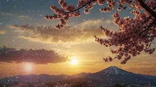 ☀️Sunny Day in a Cherry Blossom Mountain🌸⛰️| Playlist for relaxation, studying and background music🎵