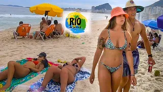 🇧🇷Rio de Janeiro Leme to Copacabana Beach Brazil 2021 - [Beach Walk Full Tour]